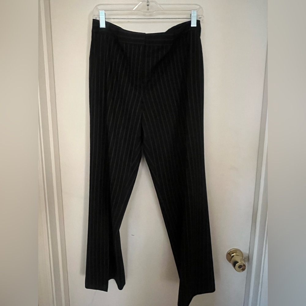 Anne Klein Black Pinstripe Trousers